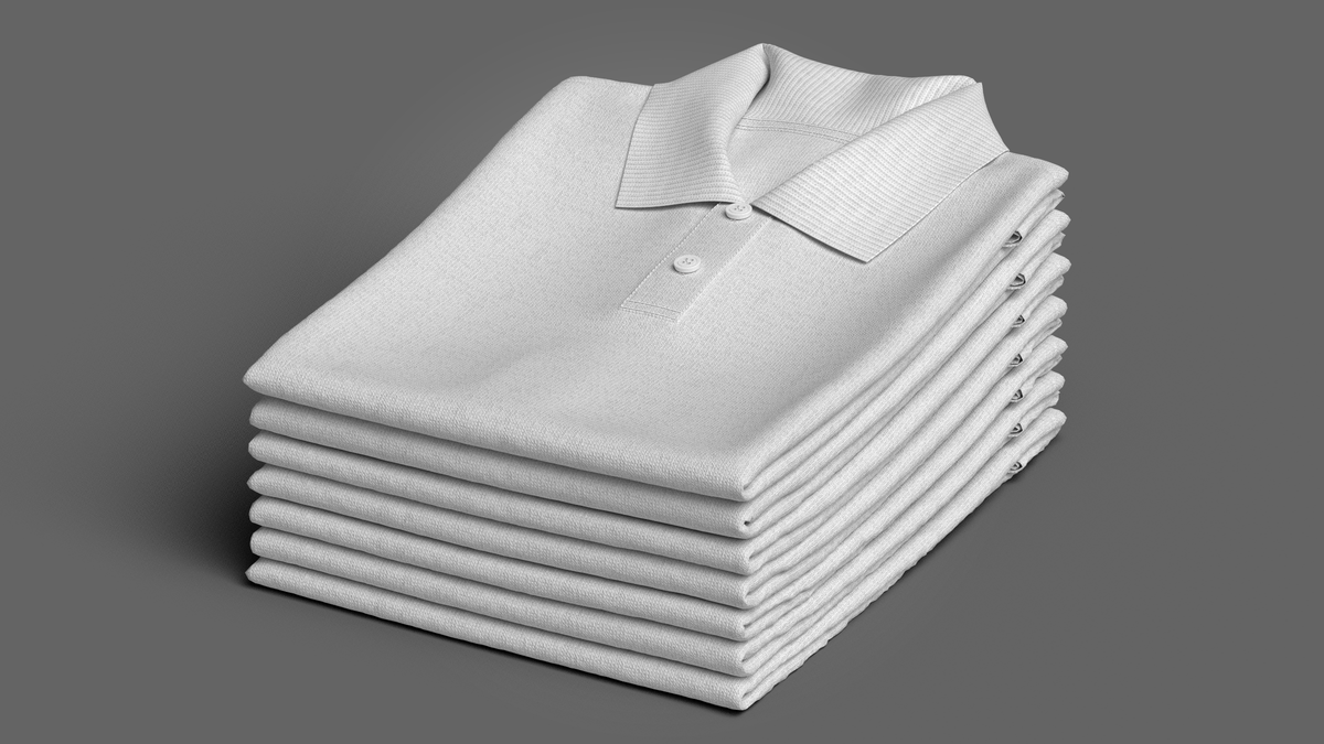 Folded 7 Pile Polo 3d Model Marvelous Designer-Clo3d-fbx-obj-Zprj