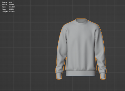 Men Sweatshirt 3d Model Marvelous Designer-Clo3d-fbx-obj-Zprj