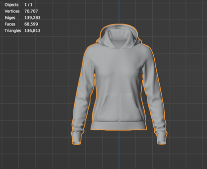 Women's front Zip Hoodie 3d Model Marvelous Designer-Clo3d-fbx-obj-Zprj
