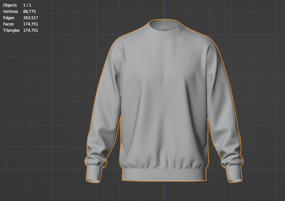 Men's Sweatshirt 3d Model Marvelous Designer-Clo3d-fbx-obj-Zprj