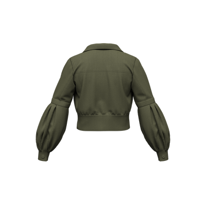 Women's Corduroy Cropped Jacket 3d Model Marvelous Designer-Clo3d-fbx-obj-Zprj