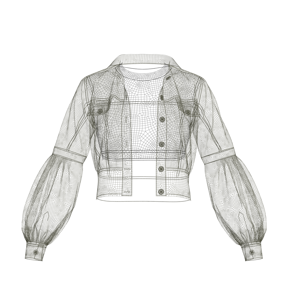 Women's Corduroy Cropped Jacket 3d Model Marvelous Designer-Clo3d-fbx-obj-Zprj