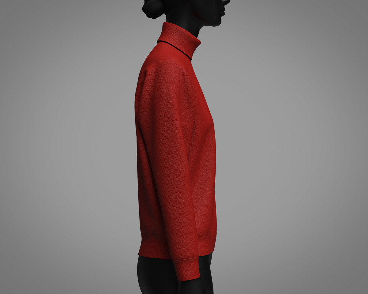 Female High Neck Sweater 3d Model Marvelous Designer-Clo3d-fbx-obj-Zprj