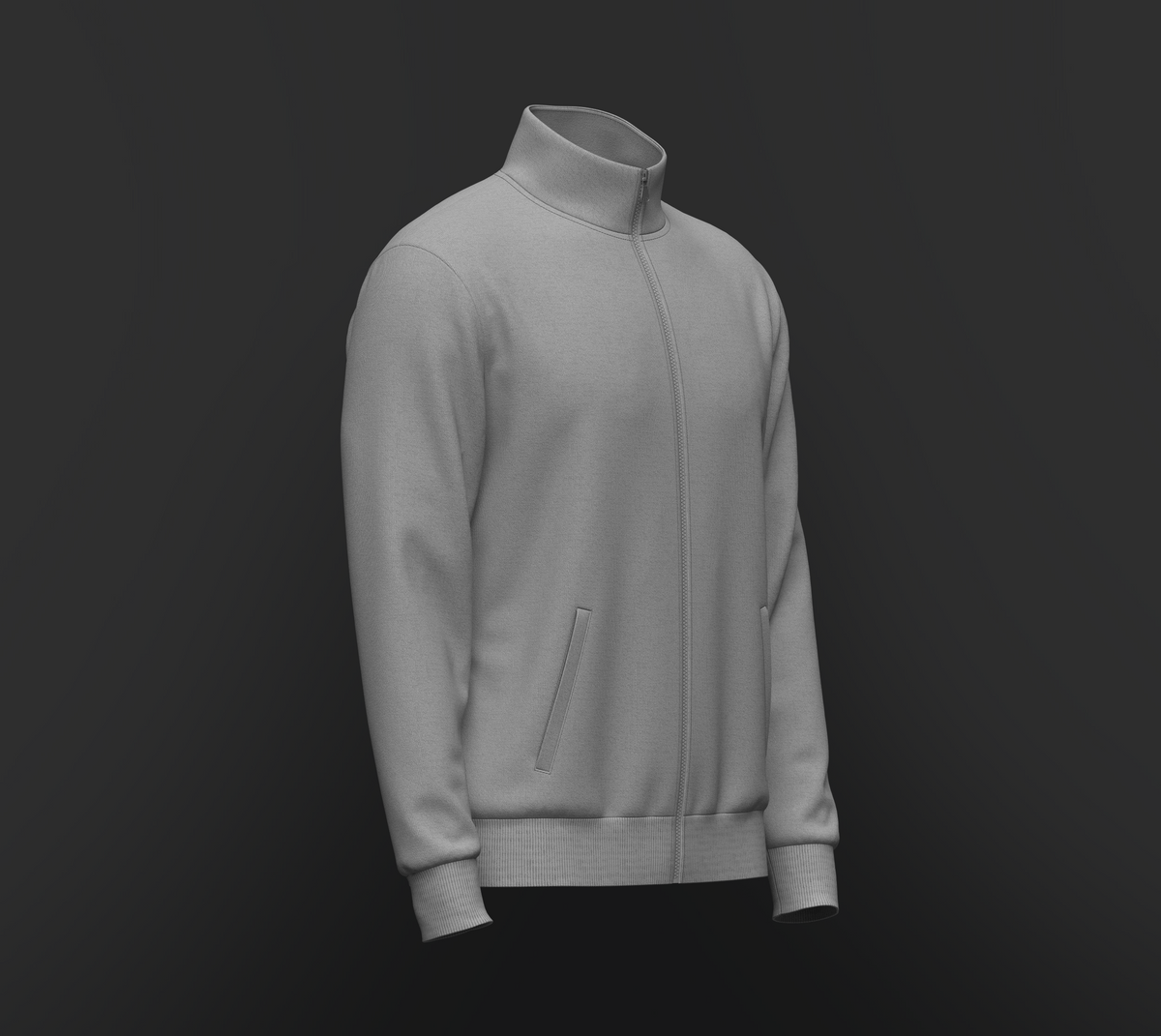 Male Full Zip Stand Collar Jacket 3d Model Marvelous Designer-Clo3d-fbx-obj-Zprj