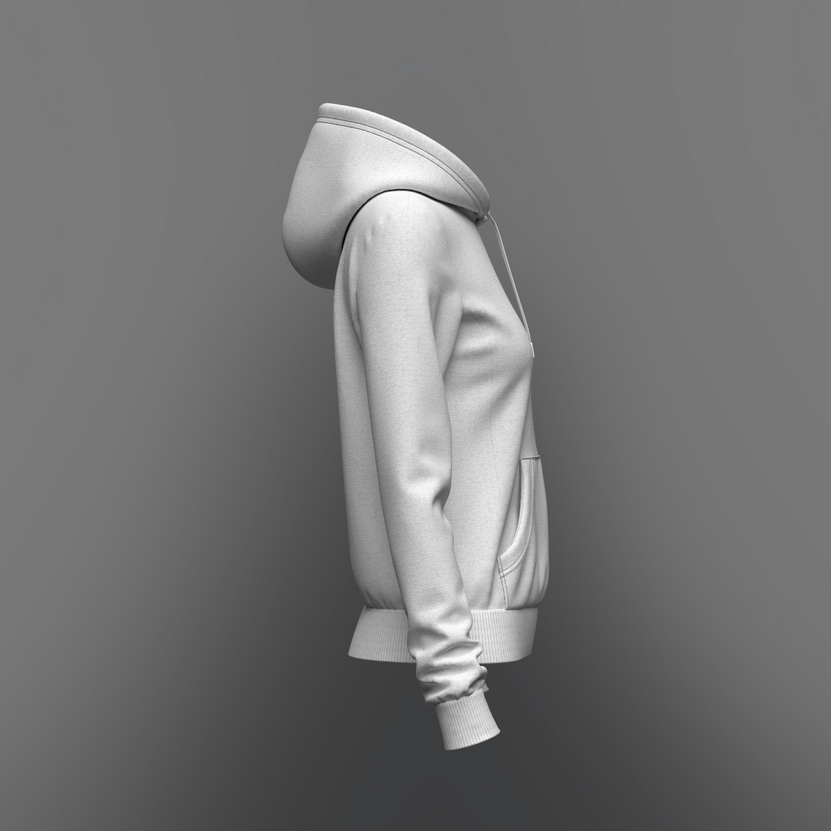 Women's Regular Fit Hoodie 3d Model Marvelous Designer-Clo3d-fbx-obj-Zprj
