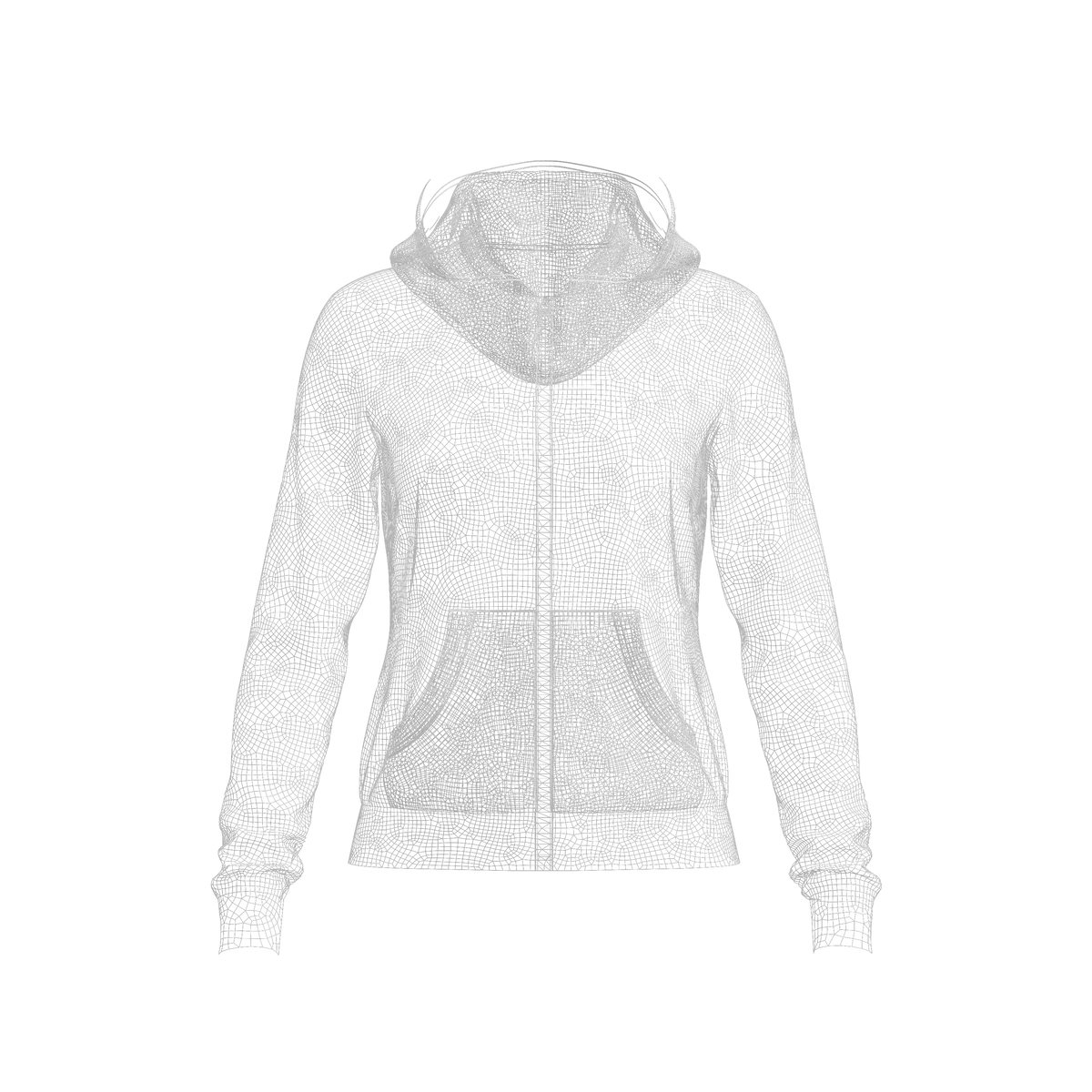 Women's front Zip Hoodie 3d Model Marvelous Designer-Clo3d-fbx-obj-Zprj