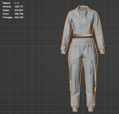 Women's Street wear Outfit 3d Model Marvelous Designer-Clo3d-fbx-obj-Zprj