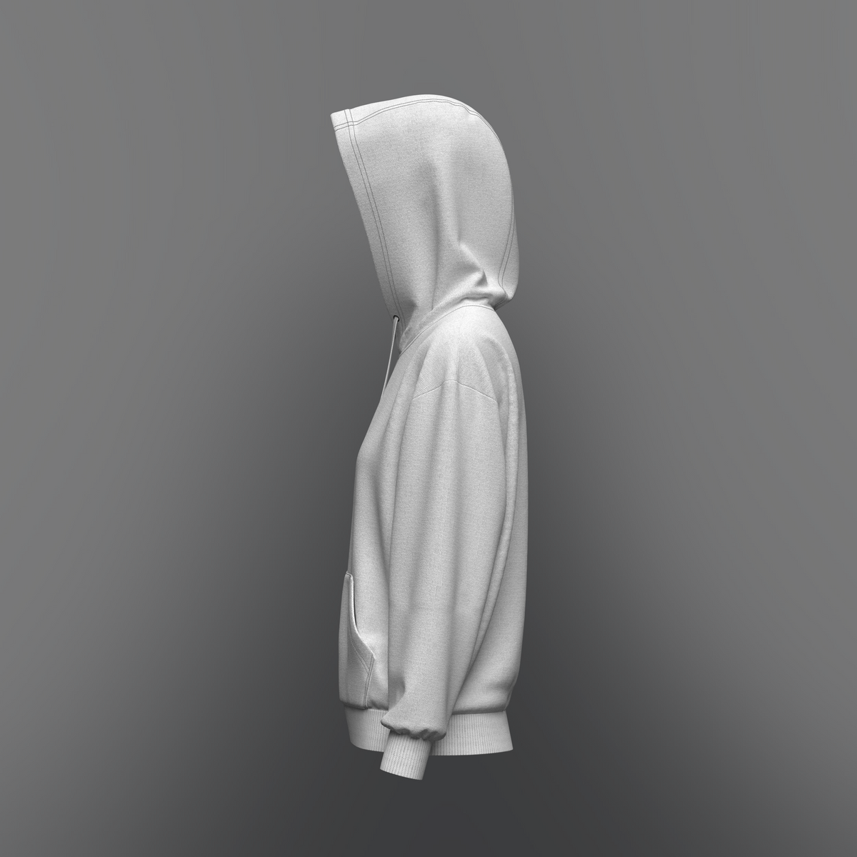 Women Loose Fit Sleeve hoodie 3d Model Marvelous Designer-Clo3d-fbx-obj-Zprj