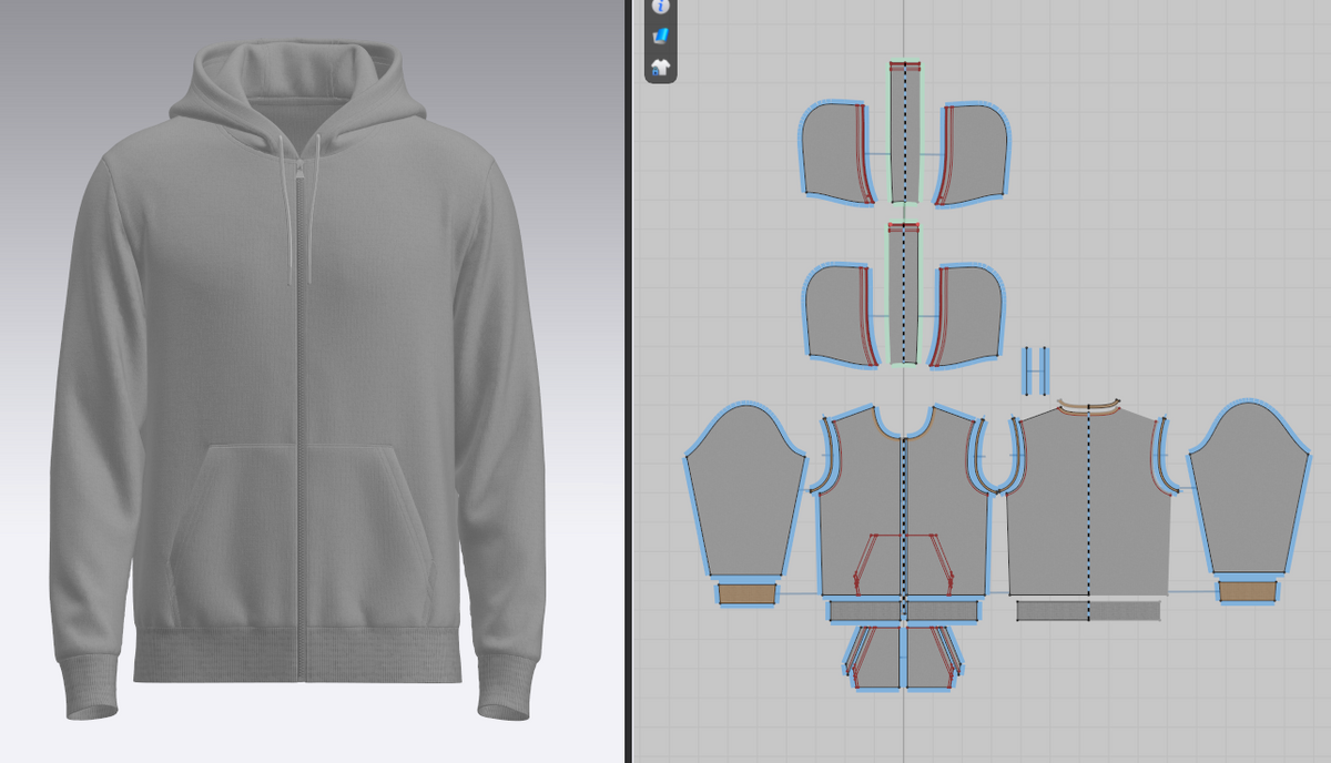 Men's Front Zip Hoodie 3D Clothing Model | CLO3D, ZPRJ, FBX & OBJ