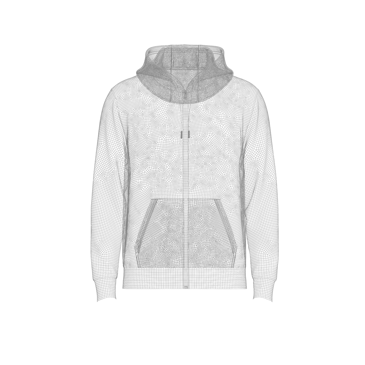 Men's Front Zip Hoodie 3D Clothing Model | CLO3D, ZPRJ, FBX & OBJ