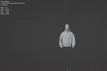 Male Oversized Balaclava Hoodie 3d Model Marvelous Designer-Clo3d-fbx-obj-Zprj