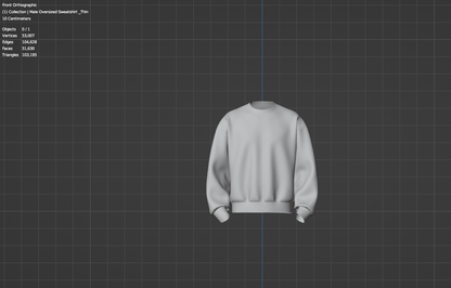 Male Oversized Sweatshirt 3d Model Marvelous Designer-Clo3d-fbx-obj-Zprj