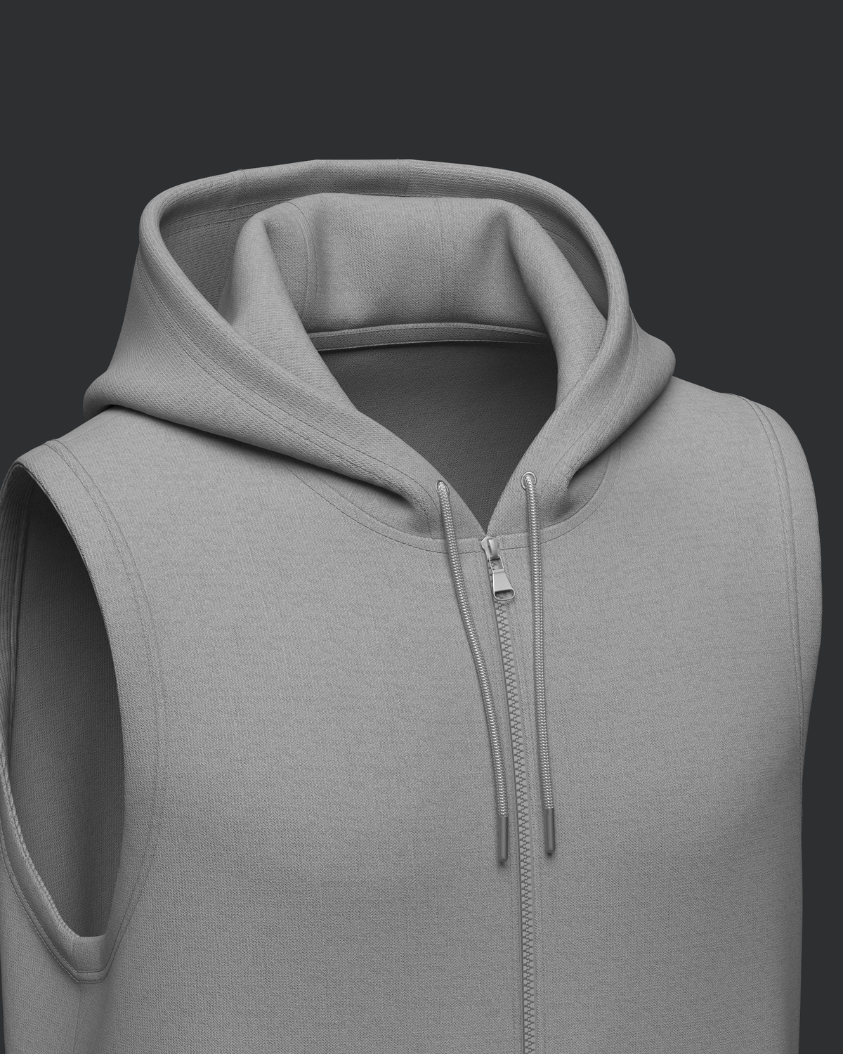 Male Sleeveless Hoodie 3d Model Marvelous Designer-Clo3d-fbx-obj-Zprj