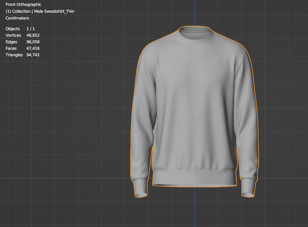 Male Sweatshirt 3d Model Marvelous Designer-Clo3d-fbx-obj-Zprj