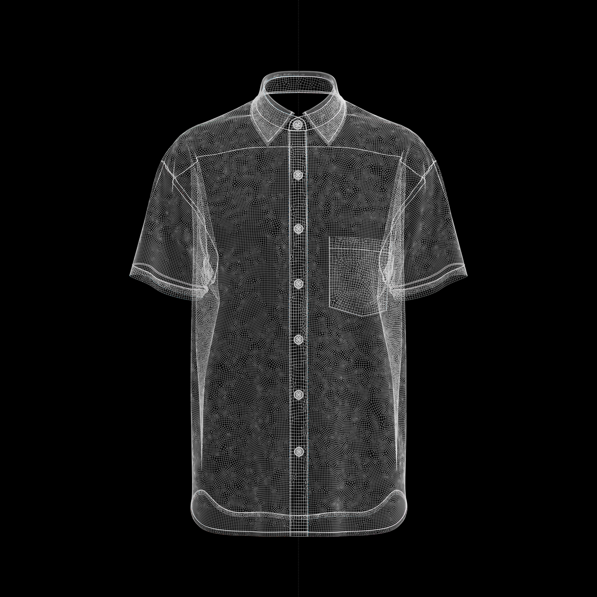 Men's Loose Fit Half Slv Shirt 3d Model Marvelous Designer-Clo3d-fbx-obj-Zprj