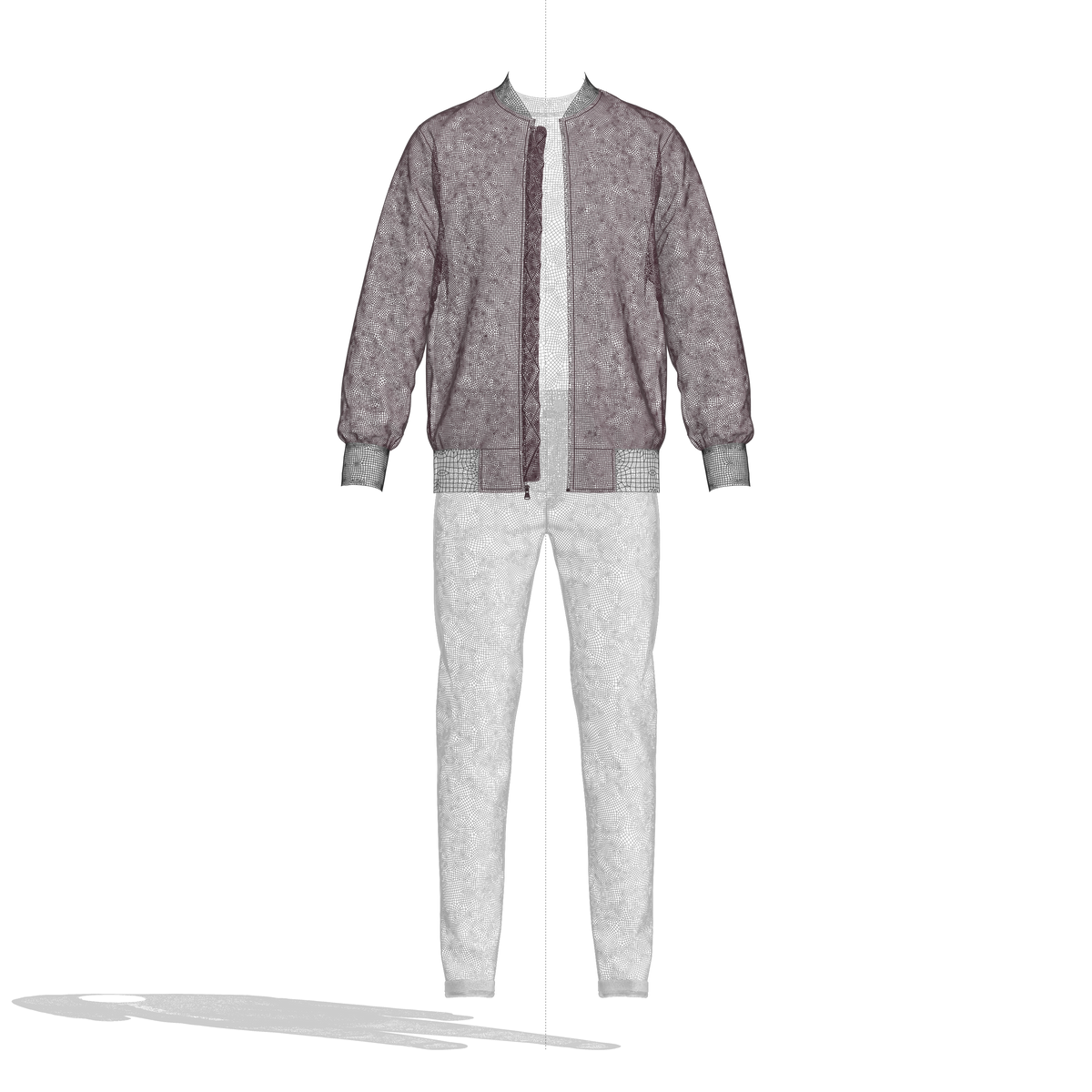 Men's Winter Outfit Bomber Jacket Sweatshirt Jeans 3d Model Marvelous Designer-Clo3d-fbx-obj-Zprj