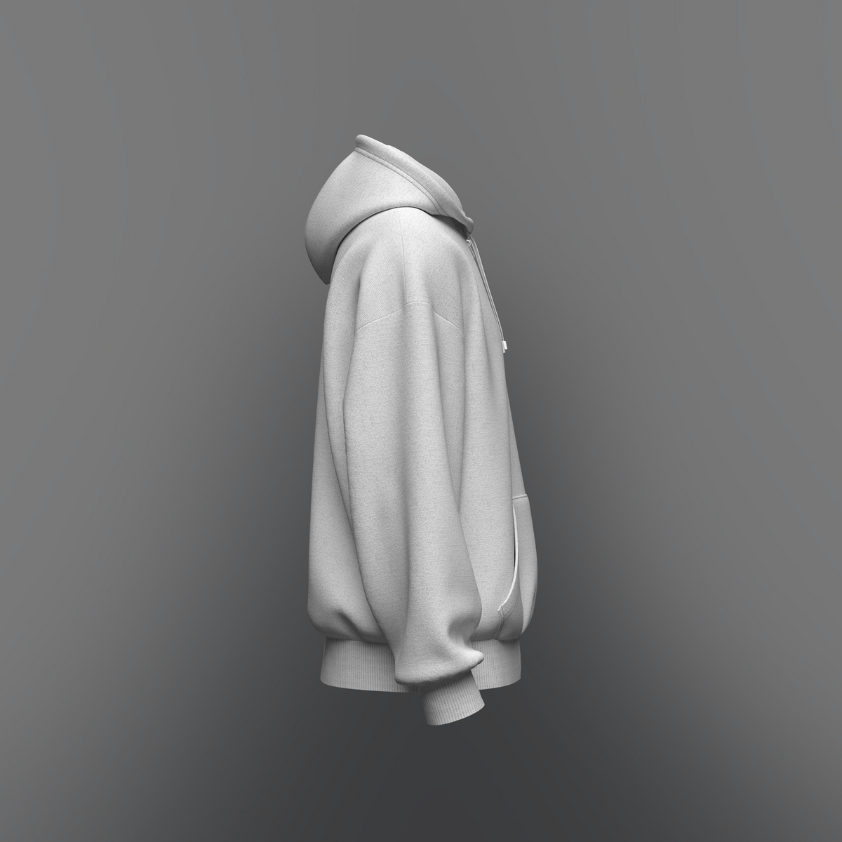 Men's Oversize Front Zip Hoodie 3d Model Marvelous Designer-Clo3d-fbx-obj-Zprj