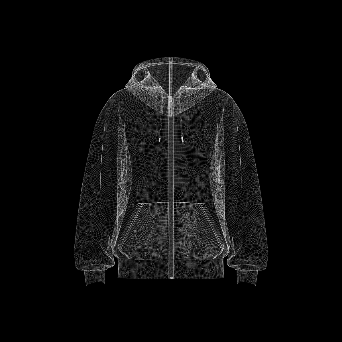 Men's Oversize Front Zip Hoodie 3d Model Marvelous Designer-Clo3d-fbx-obj-Zprj