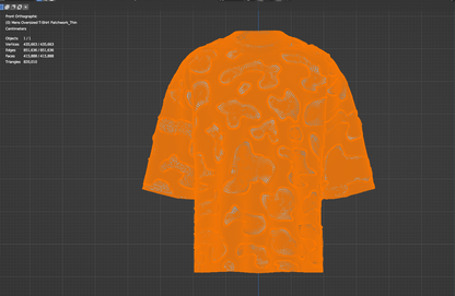 Men's Oversized T-Shirt Patchwork 3d Model Marvelous Designer-Clo3d-fbx-obj-Zprj