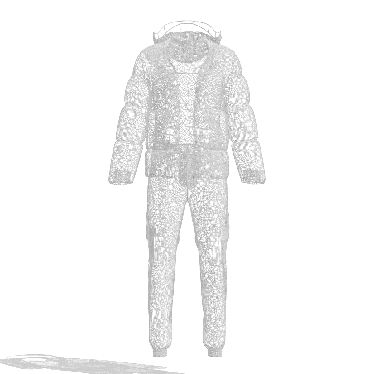 Men's Puffer Jacket Outfit 3d Model Marvelous Designer-Clo3d-fbx-obj-Zprj