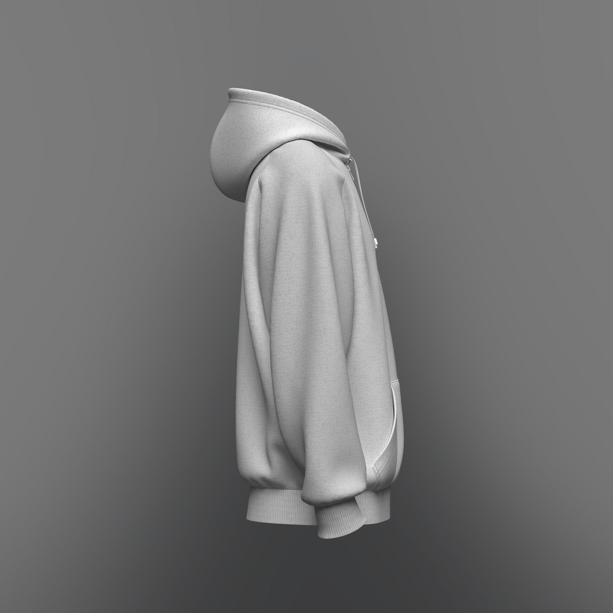 Men's Raglan Oversize Front Zip Hoodie 3d Model Marvelous Designer-Clo3d-fbx-obj-Zprj