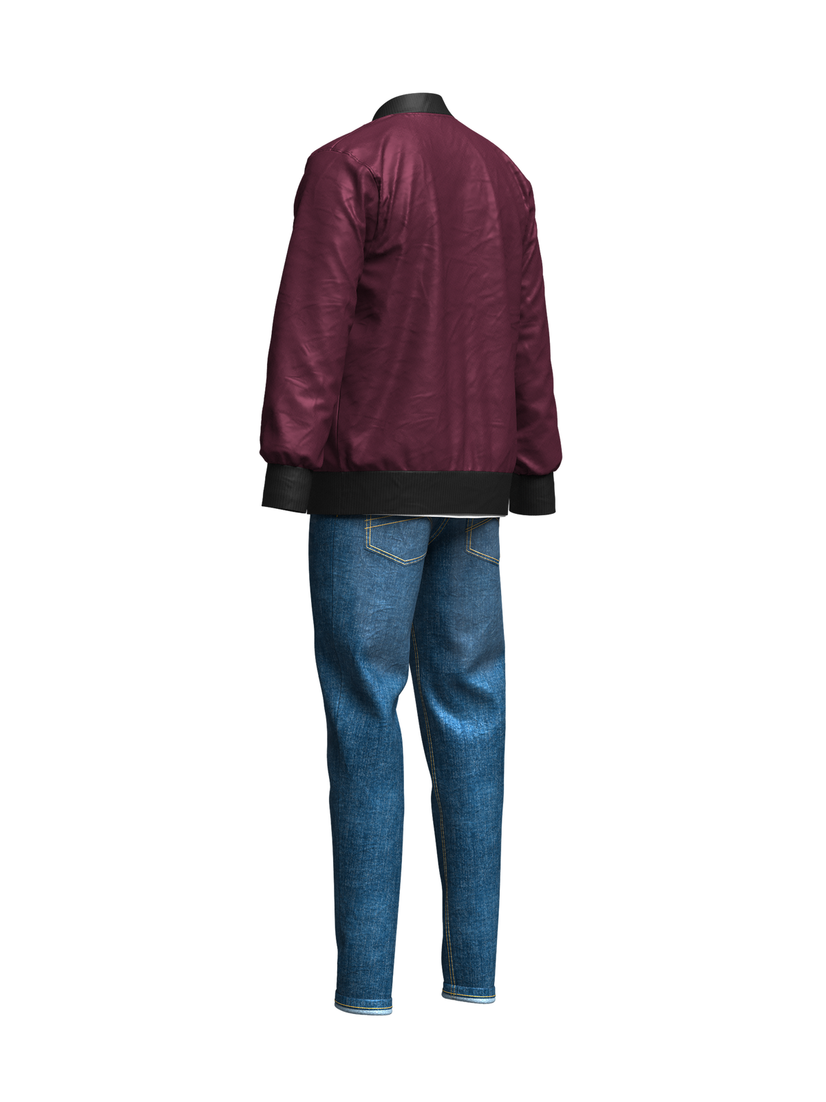 Men's Winter Outfit Bomber Jacket Sweatshirt Jeans 3d Model Marvelous Designer-Clo3d-fbx-obj-Zprj