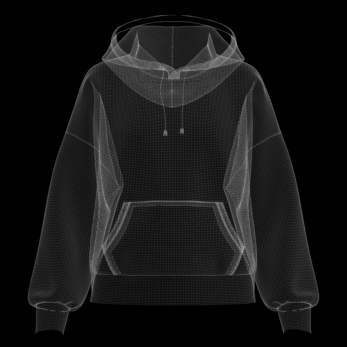 Women Oversized Hoodie 3d Model Marvelous Designer-Clo3d-fbx-obj-Zprj