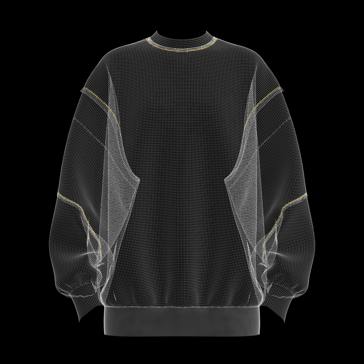 Women's Oversized Sweatshirt Yellow 3d Model Marvelous Designer-Clo3d-fbx-obj-Zprj