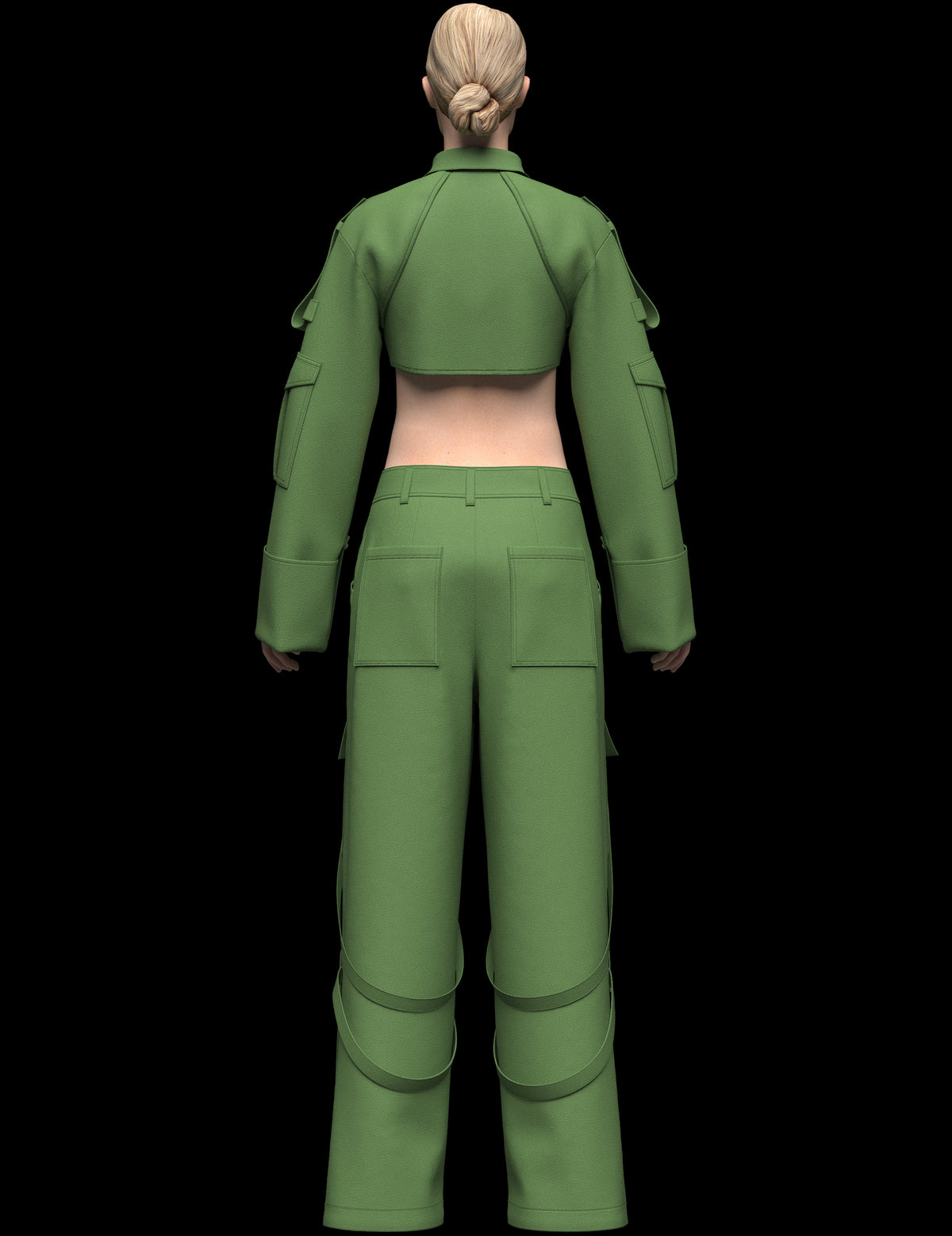 Women's Top And Cargo Pant 3d Model Marvelous Designer-Clo3d-fbx-obj-Zprj