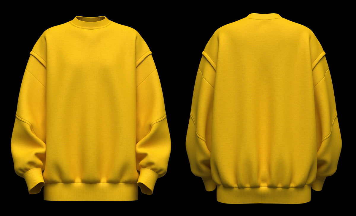 Women's Oversized Sweatshirt Yellow 3d Model Marvelous Designer-Clo3d-fbx-obj-Zprj
