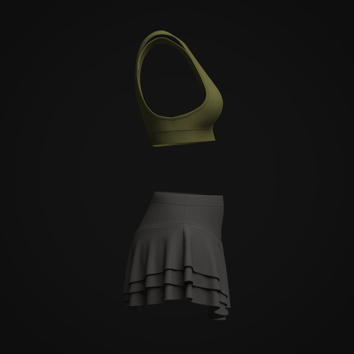 Woman Sports wear 3d Model Marvelous Designer-Clo3d-fbx-obj-Zprj