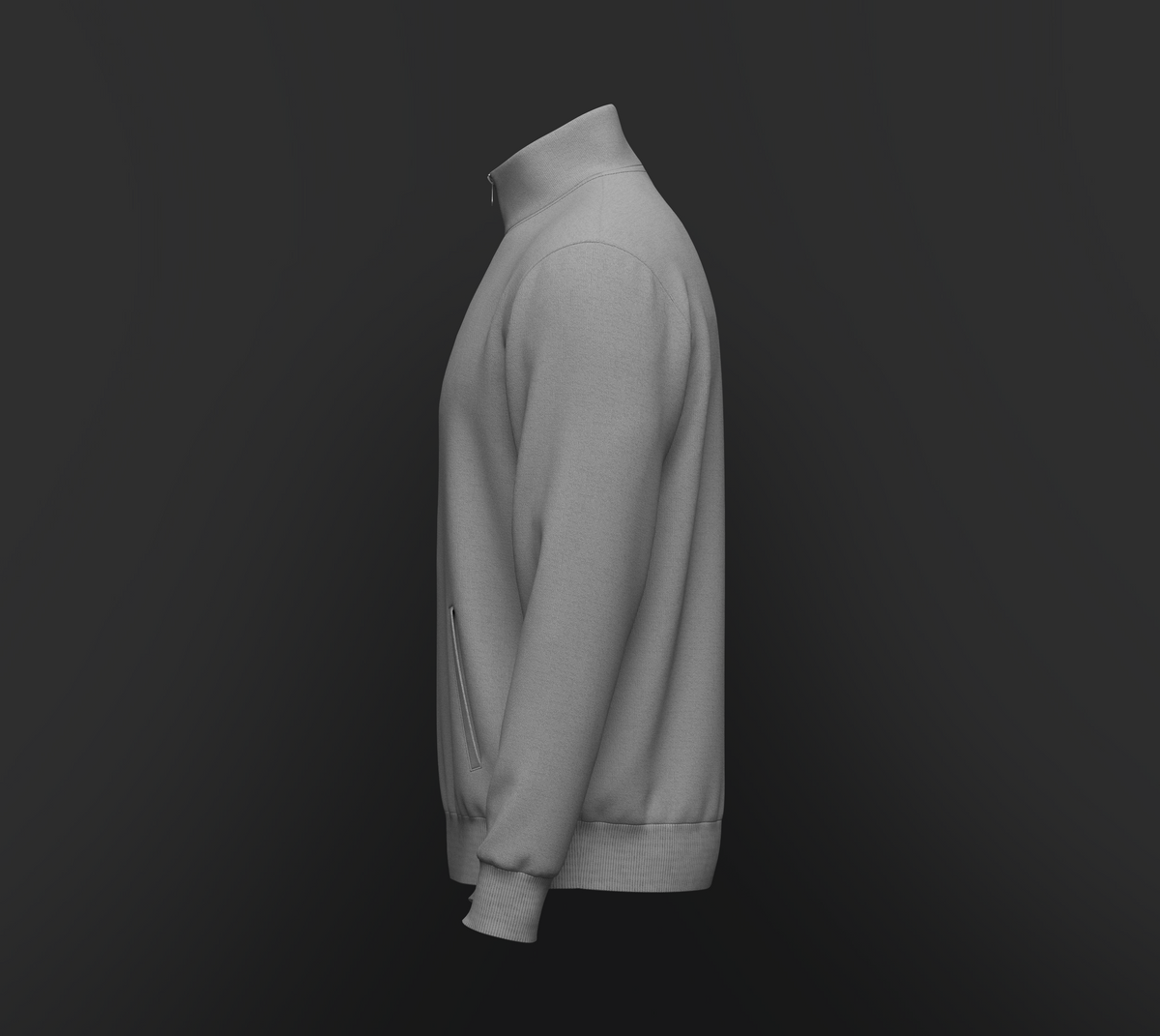 Male Quarter Zip Stand Collar Jacket 3d Model Marvelous Designer-Clo3d-fbx-obj-Zprj