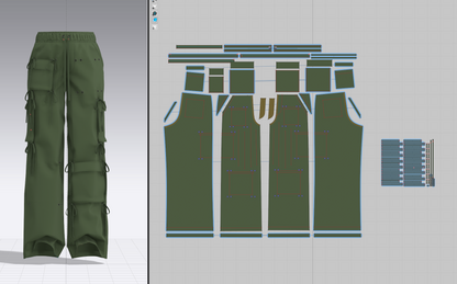 Women's Cargo Pant with Drawstring 3d Model Marvelous Designer-Clo3d-fbx-obj-Zprj