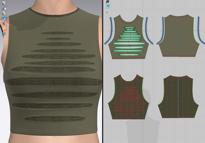 Ripped Crop Top 3d Model Marvelous Designer-Clo3d-fbx-obj-Zprj