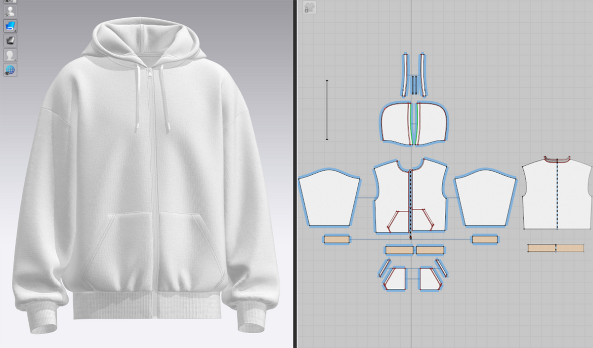 Men's Oversize Front Zip Hoodie 3d Model Marvelous Designer-Clo3d-fbx-obj-Zprj