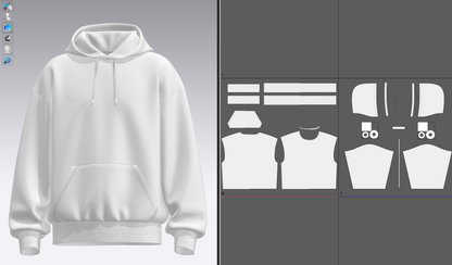 Men's Oversize Hoodie 3d Model Marvelous Designer-Clo3d-fbx-obj-Zprj
