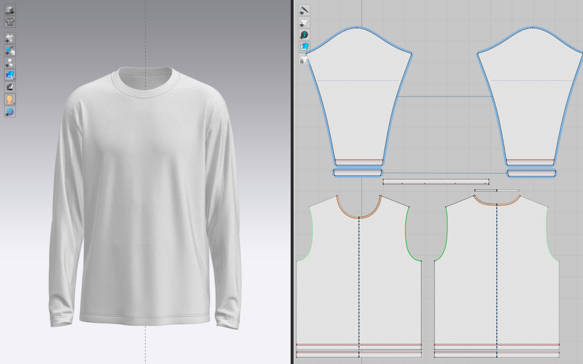 Men's full Sleeve T-Shirt 3d Model Marvelous Designer-Clo3d-fbx-obj-Zprj