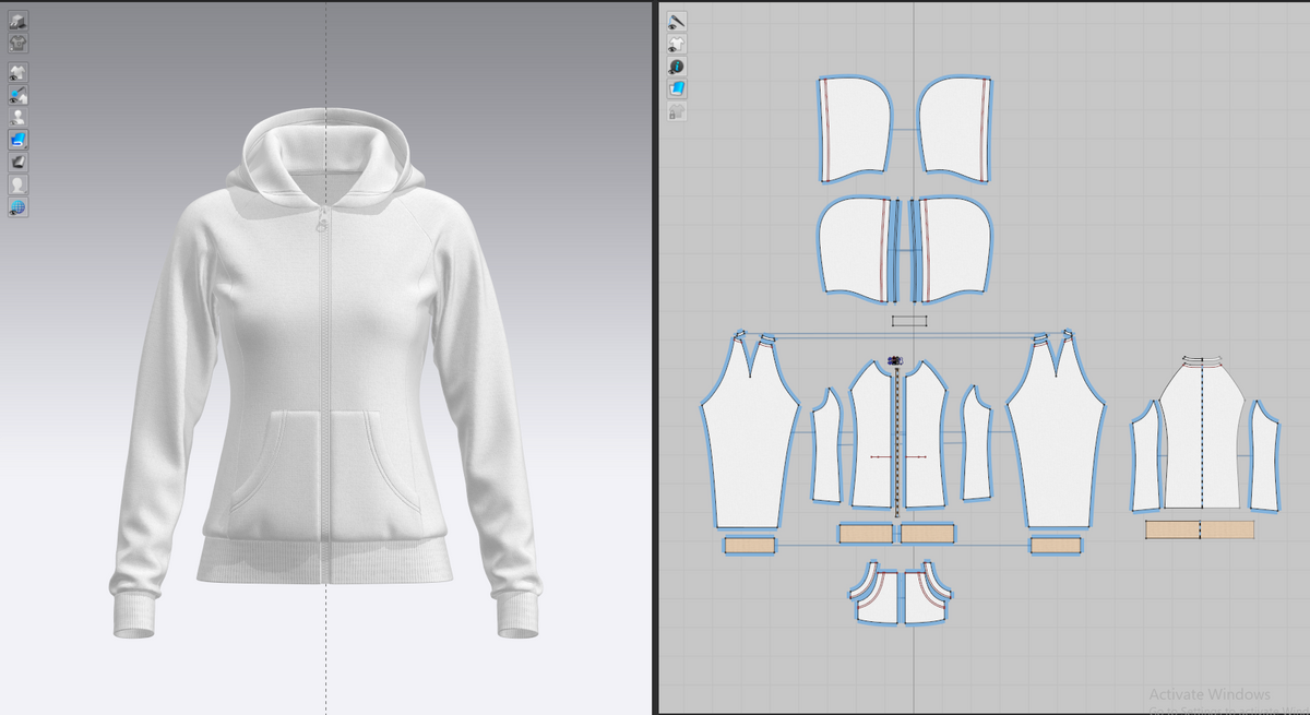 Women's Front Zip Hoodie 3d Model Marvelous Designer-Clo3d-fbx-obj-Zprj