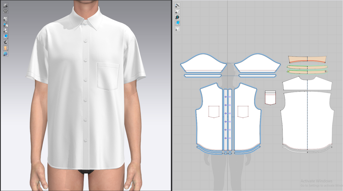 Men's Loose Fit Half Slv Shirt 3d Model Marvelous Designer-Clo3d-fbx-obj-Zprj