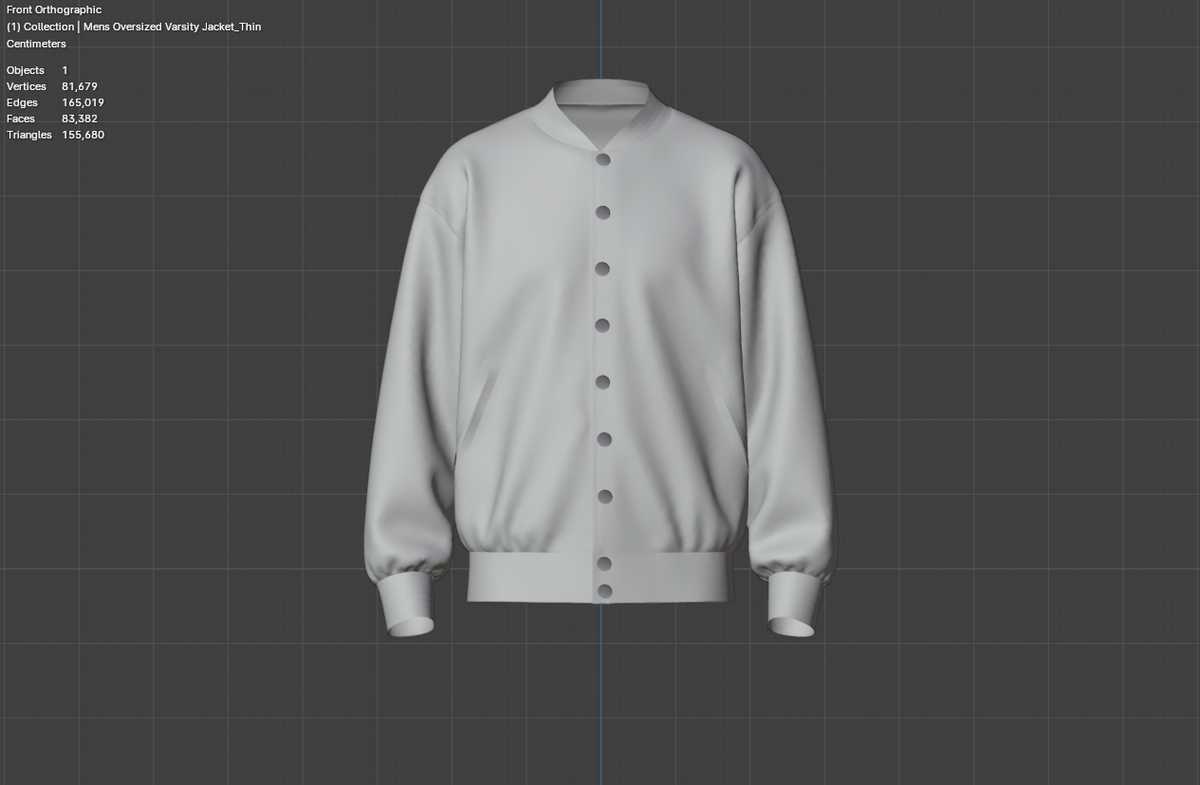 Men's Oversized Varsity Jacket 3d Model Marvelous Designer-Clo3d-fbx-obj-Zprj