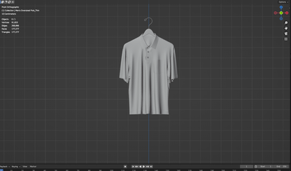 Polo on Hanger 3d Model Marvelous Designer-Clo3d-fbx-obj-Zprj