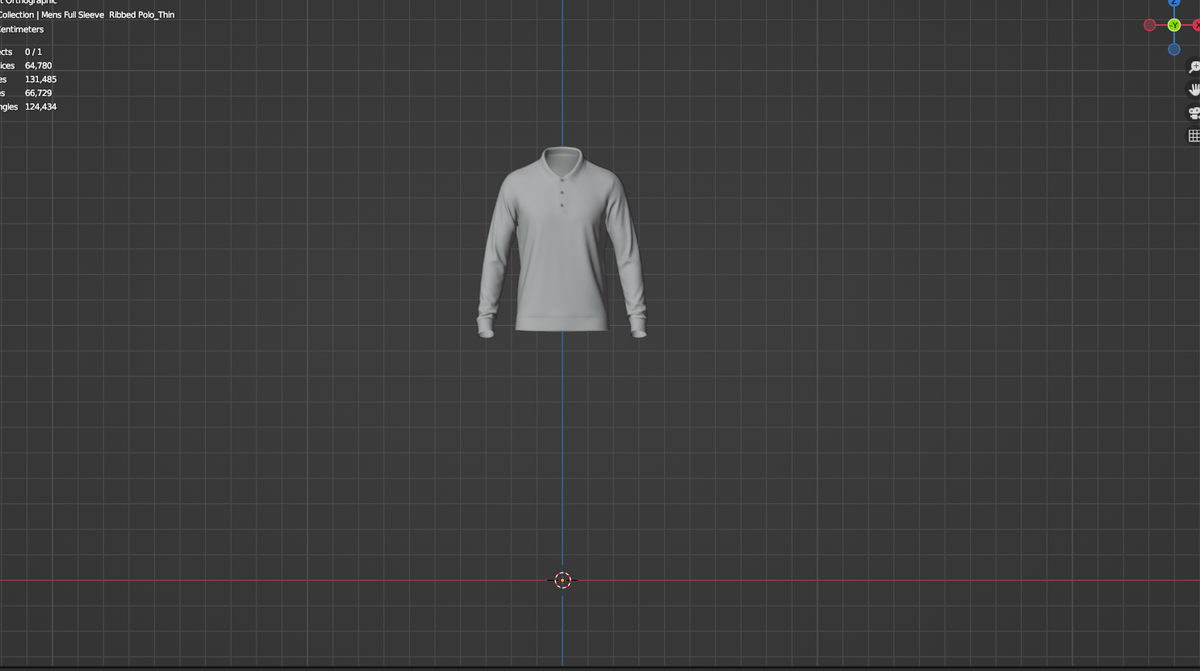 Men's Full Sleeve Ribbed Polo 3d Model Marvelous Designer-Clo3d-fbx-obj-Zprj