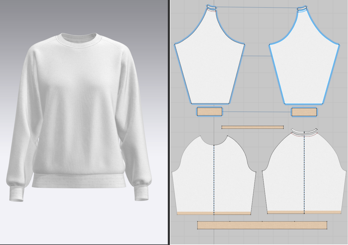 Women's Loose fit Raglan Sweatshirt 3d Model Marvelous Designer-Clo3d-fbx-obj-Zprj