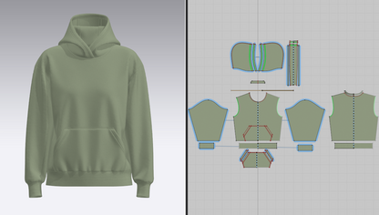 Women's Loose Fit Set-In Sleeve Hoodie 3d Model Marvelous Designer-Clo3d-fbx-obj-Zprj