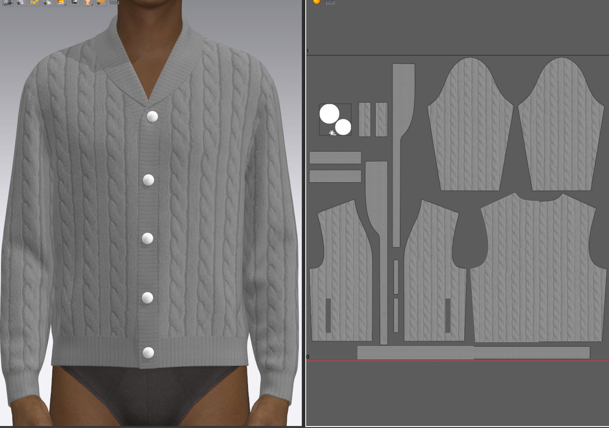 Men sweaters Cardigans 3d Model Marvelous Designer-Clo3d-fbx-obj-Zprj
