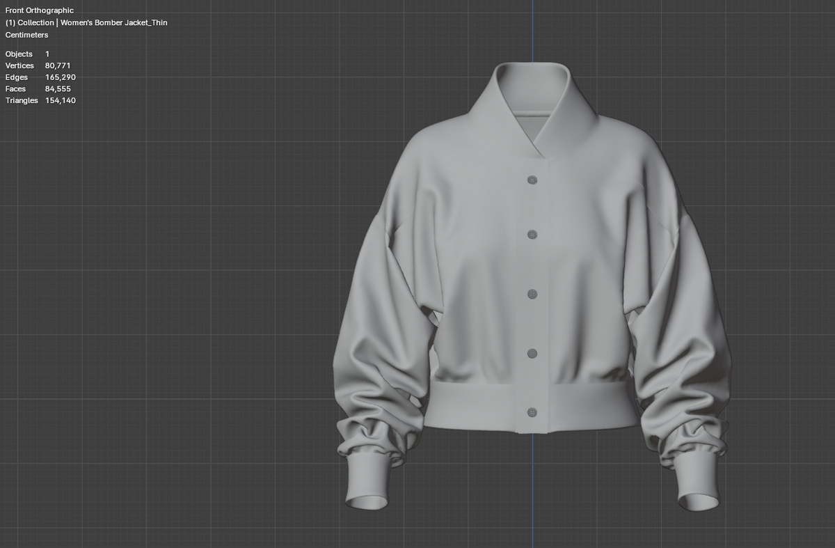 Women's Bomber Jacket 3d Model Marvelous Designer-Clo3d-fbx-obj-Zprj