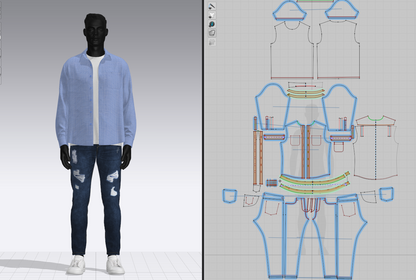 Male Shirt and Jeans Outfit 3d Model Marvelous Designer-Clo3d-fbx-obj-Zprj