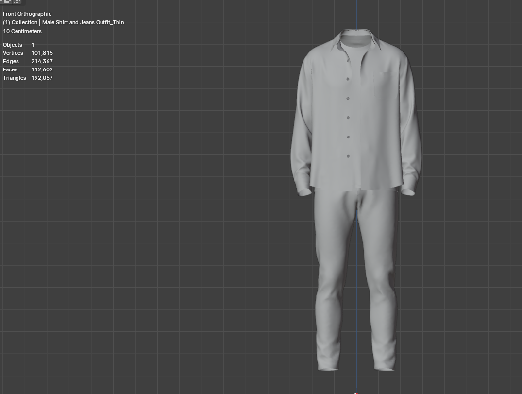 Male Shirt and Jeans Outfit 3d Model Marvelous Designer-Clo3d-fbx-obj-Zprj