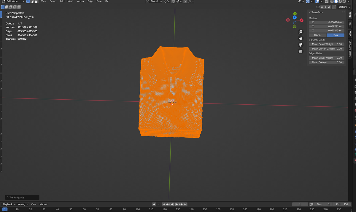 Folded 7 Pile Polo 3d Model Marvelous Designer-Clo3d-fbx-obj-Zprj