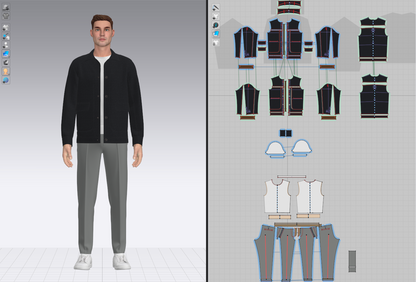 Male Jacket and pant outfit 3d Model Marvelous Designer-Clo3d-fbx-obj-Zprj